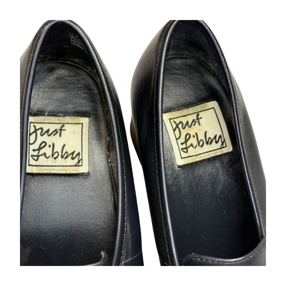 Just Libby Women's US 7.5B Loafer Black Leather Block Heel Casual Slip-On Shoes - Picture 5 of 7